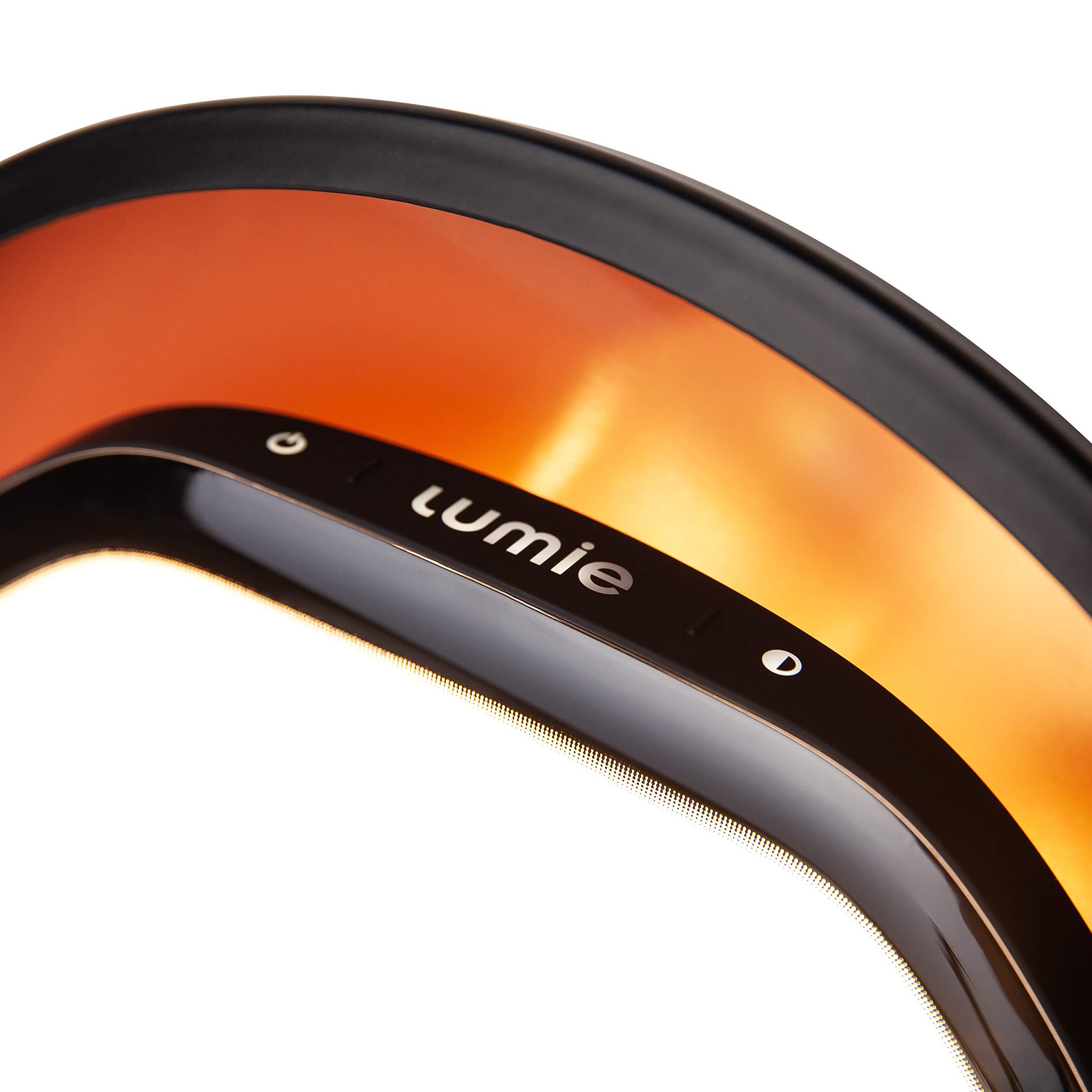 Lumie Lumie Halo | 10,000 Lux Light Therapy Lamp for Winter Blues Relief, Mood Boost, and Energy | Adjustable Brightness and Color Temperature | Simulates Natural Sunlight | Black/Copper