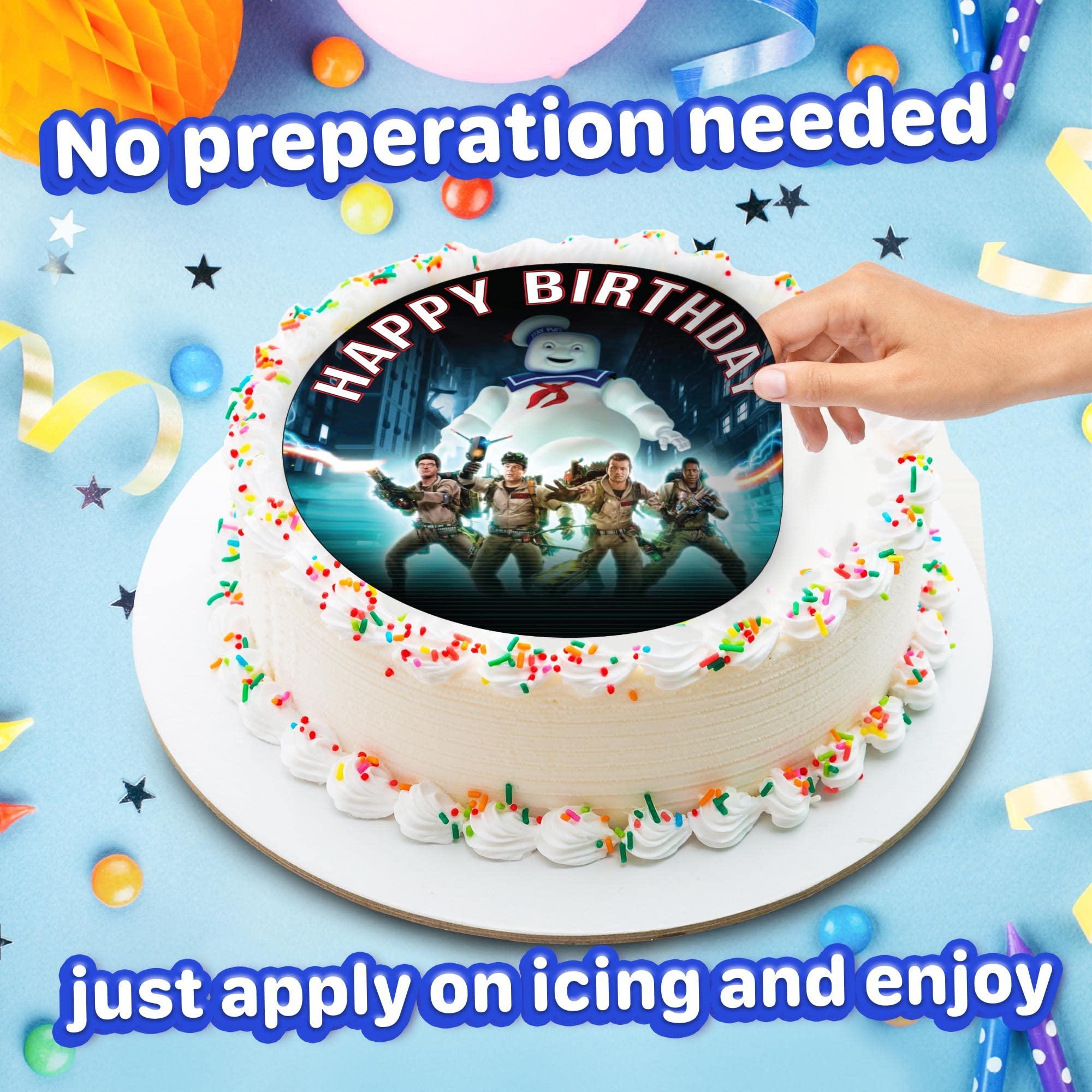 Happy Choices 7.5 Inch Edible Cake Toppers Spooky Ghost Chasers Inspired Birthday Party Collection of Edible Cake Decorations