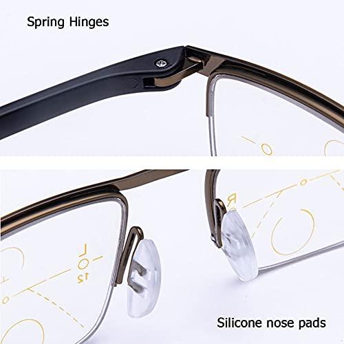 NWB Multifocal Progressive Reading Glasses,Readers with Light Thin Metal Frame,Blue Light Blocking for men women