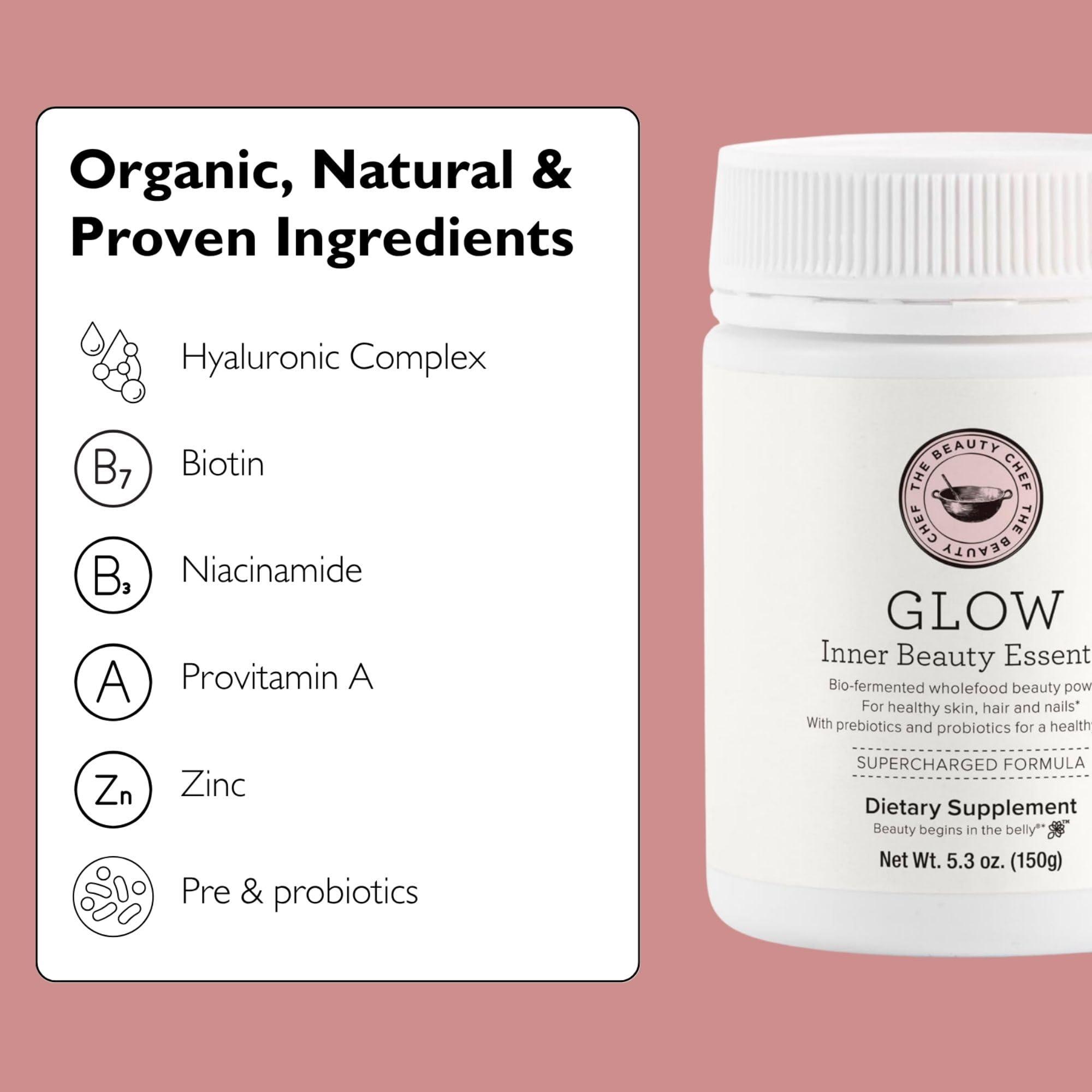 The Beauty Chef The Beauty Chef Glow Inner Beauty Essential  Bio-Fermented Superfood Powder for Radiant Skin & Wellness, Boost Skin Luminosity and Glow, Rich in Probiotics and Prebiotics, 5.3 oz/150g