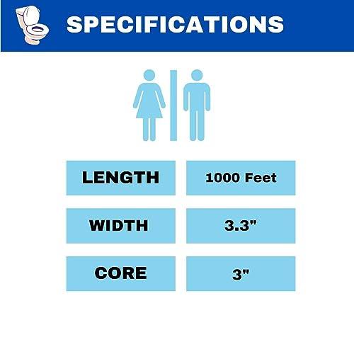 PackagingSuppliesByMail Jumbo Commercial Toilet Paper Rolls, Large Industrial Rolls Compatible with Universal Dispensers, 1000 Feet per Roll, 432 Rolls [Full Pallet]