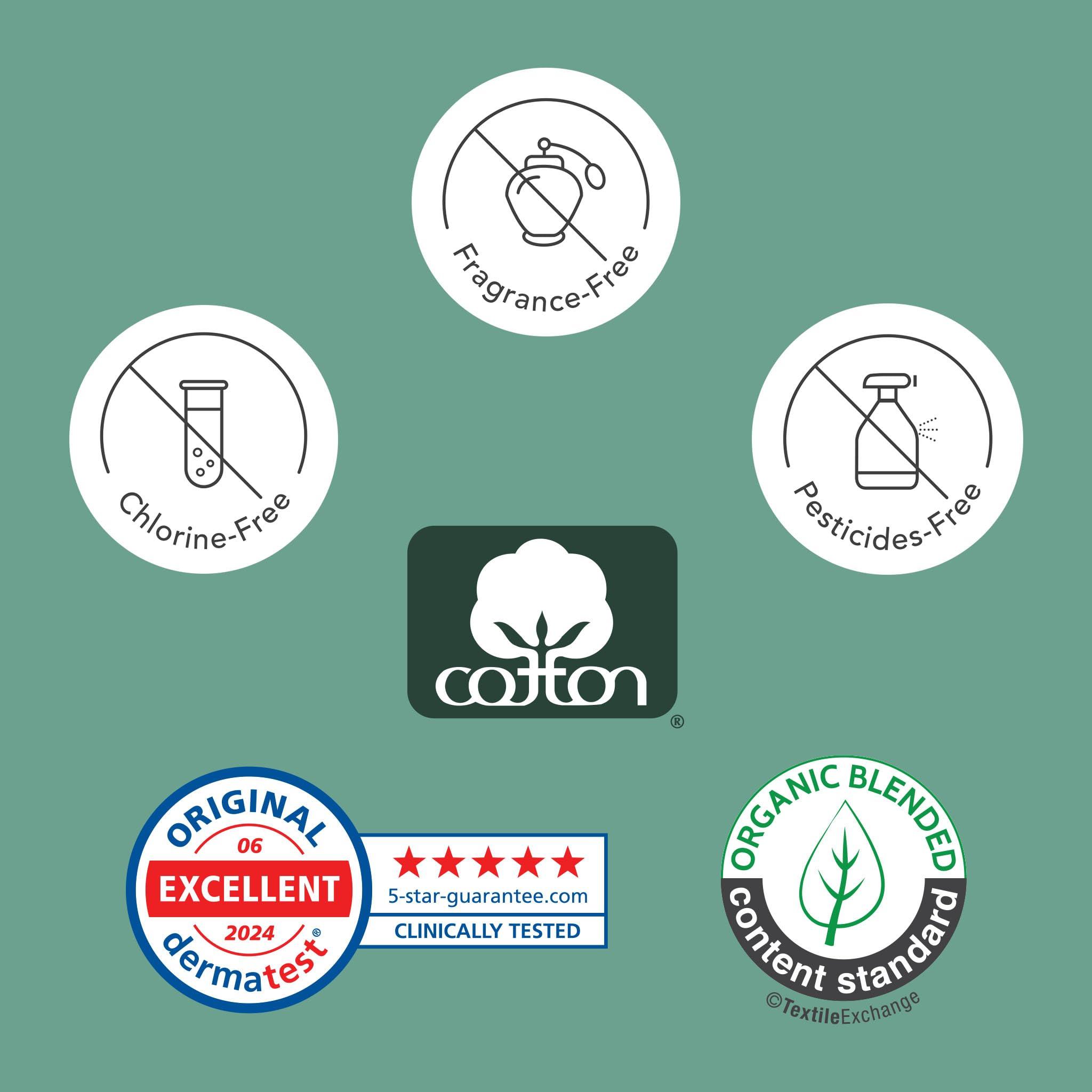 Rael Rael Pads for Women, Organic Cotton Cover - Ultimate Absorbency, Feminine Care, Ultra Thin, Sanitary Napkins with Wings, Unscented (Extra Long Overnight, 12 Count)