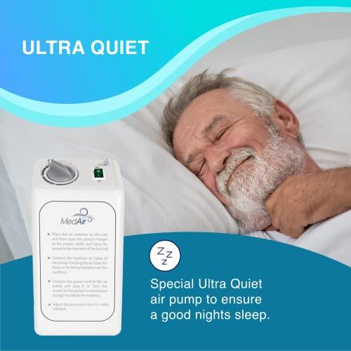 MedVance MedVance Comfort Alternating Air Pressure Mattress Pad with Ultra Quiet Alternating Pump (Mattress & Pump only) | Pressure Sore/Ulcer Prevention and Relief | Use on Medical, Hospital, or Standard Bed