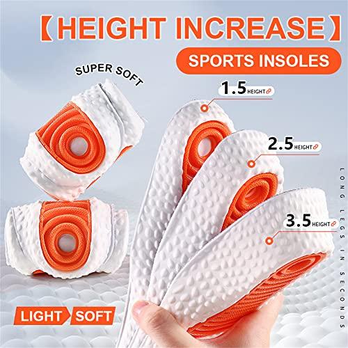 YURRUON Height Increase Insole Elastic Shock Absorbing Sports Shoe Insoles, Heel Lift Inserts Elevator Insoles for Men & Women
