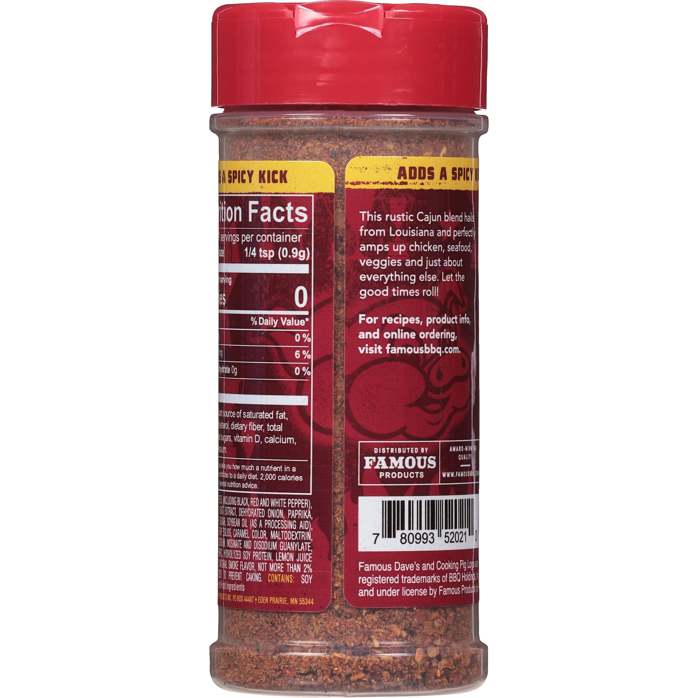 Famous Dave\'s Famous Dave\'s Seasoning Variety 3-Pack, Cajun Spice Rub, Steak & Burger Seasoning And Rib Rub for Grilling Pork or Beef