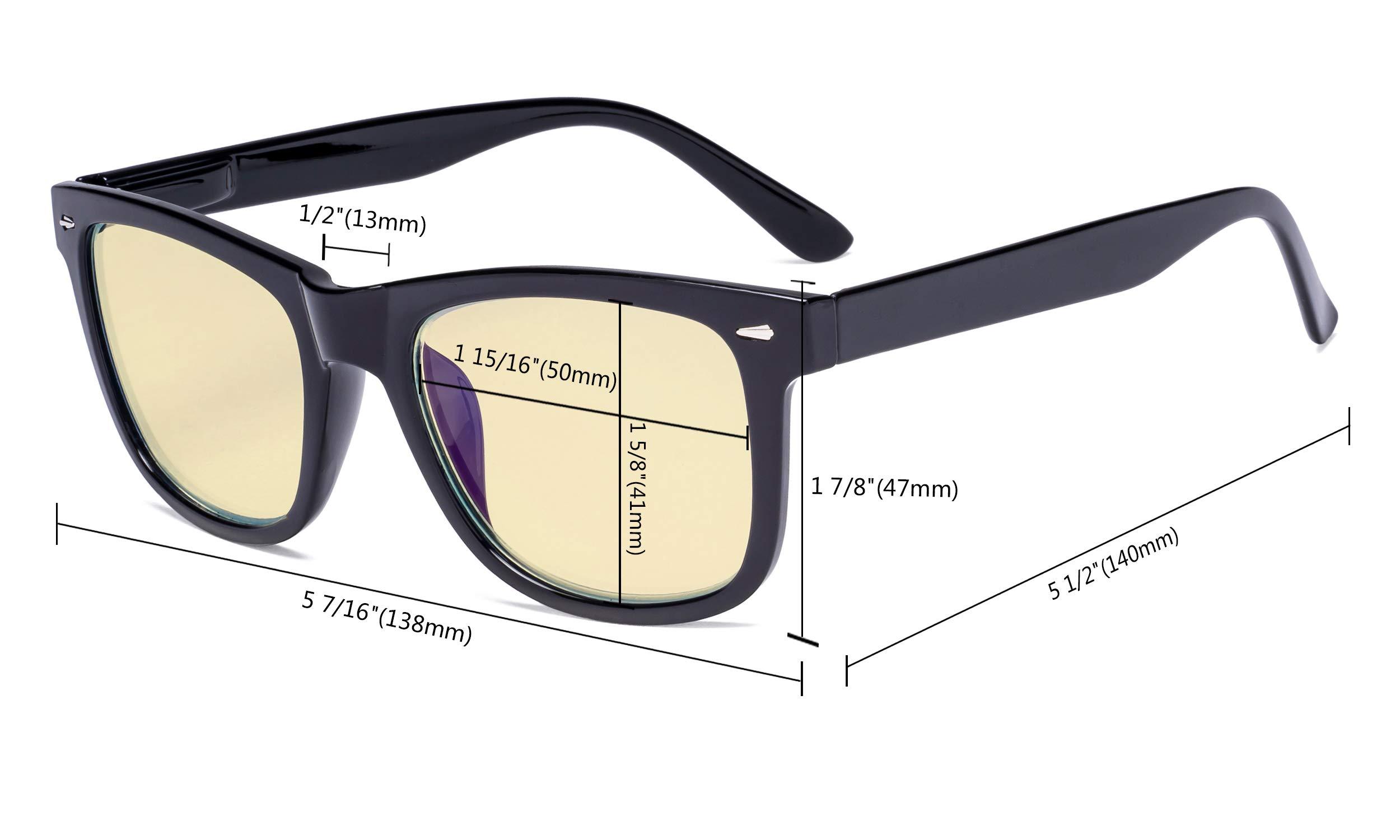 Eyekepper Eyekepper Blue Light Blocking Glasses with Yellow Filter Lens - Square Large Lens Computer Eyeglasses - Transparent