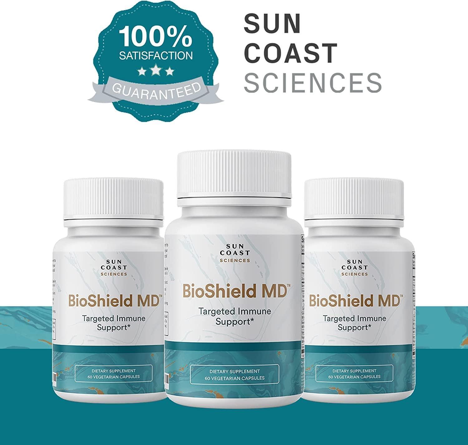 Sun Coast Sciences SUN COAST SCIENCES BioShield MD from Premium Immunity Support with Vitamin C, Vitamin D, Zinc, for Focus, Clarity, Joints Healthy and Muscle Recovery (60 Capsules)