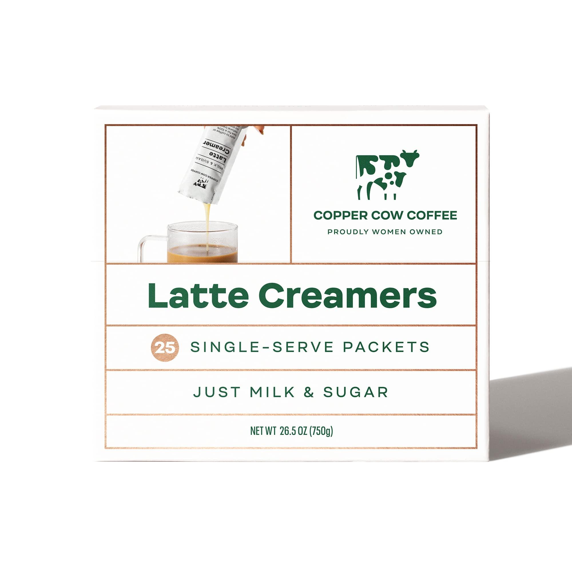 Copper Cow Coffee Copper Cow Coffee California Sweetened Condensed Milk Creamers – Single-Serve and All-Natural Pre-Filled Packets – (25 Pack)