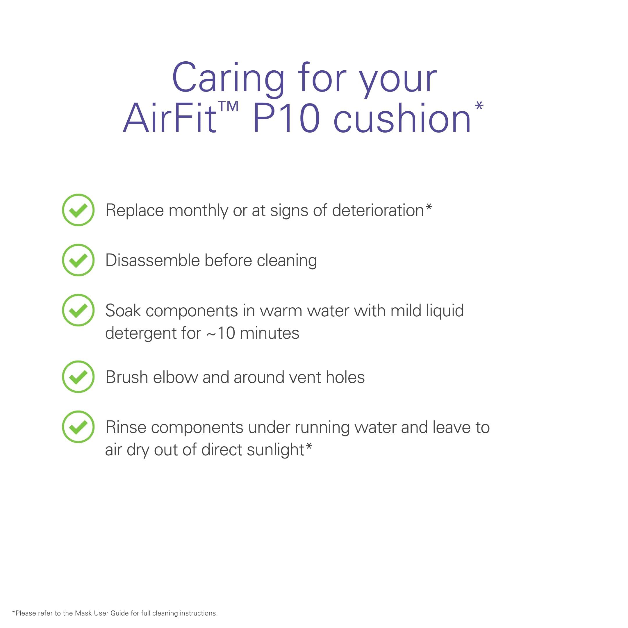 ResMed ResMed P10 Nasal Pillow Cushion - Replacement Silicone CPAP Mask Cushion - Frame System & Headgear Not Included - Premium CPAP Accessory - X-Small