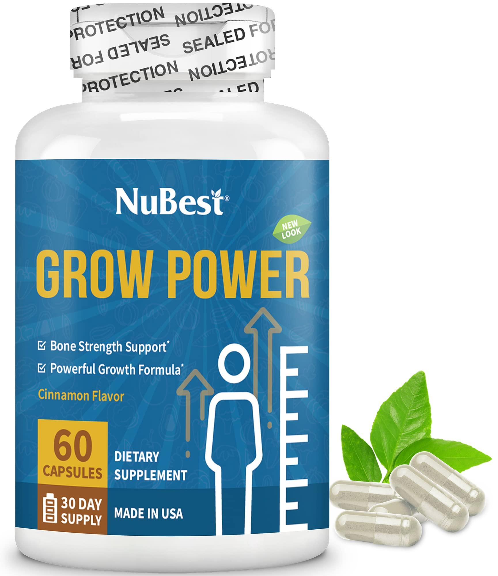 NuBest NuBest Grow Power Height Growth - Powerful Height Supplement for Age 10+ & Teens - Supports Height Growth, Grow Taller with Calcium, Vitamin D3, Phosphorus, Magnesium, Zinc & More - 6 Pack