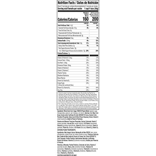 Reese\'s Reese\'s Puffs Minis Breakfast Cereal, Chocolate Peanut Butter Cereal, Family Size, 35 OZ Bag Cereal