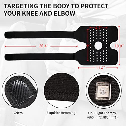 Talsafe Red Light Therapy Device for Joint Pain Relief, 880nm Infrared Light Therapy Wearable Adjustable Wrap for Knee Elbow, Home Use Led Light Therapy Pads