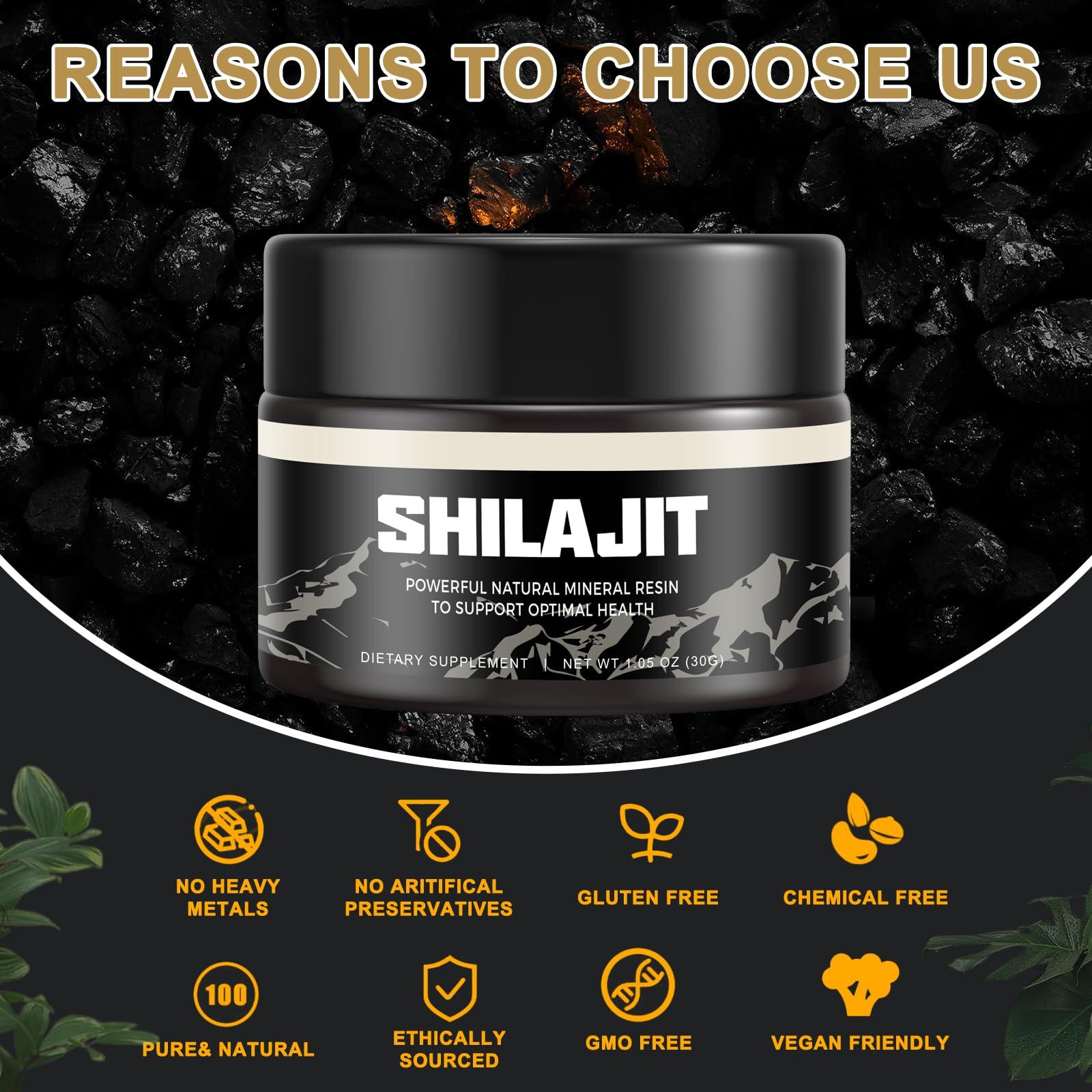 Scarremover Shilajit Pure Himalayan Organic Shilajit Resin - Gold Grade 100% Shilajit Supplement - Natural Shilajit Resin with 85+ Trace Minerals & Fulvic Acid for Focus & Energy, Immunity, 30 Grams
