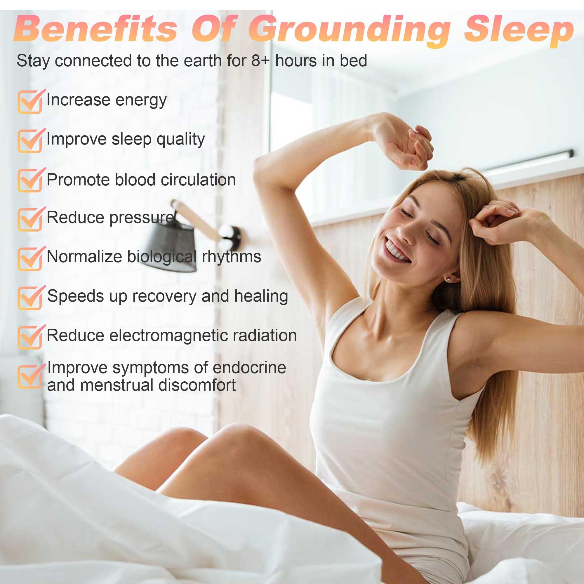 VAJOOCLL Grounding Sheet- 5% Silver Fiber with Grounding Cord, Grounding Sheets for Better Sleep and Native Health (35x90Inch).