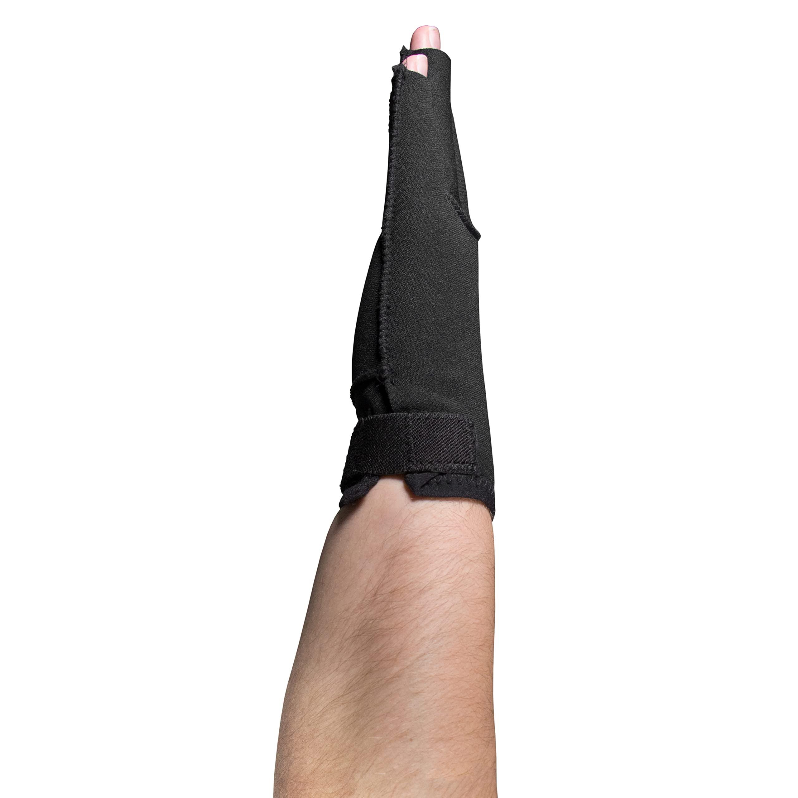 OTC OTC Resting Splint Glove, 5 Finger Semi-Rigid Splints, Open Tips, Black, Left Hand, Medium