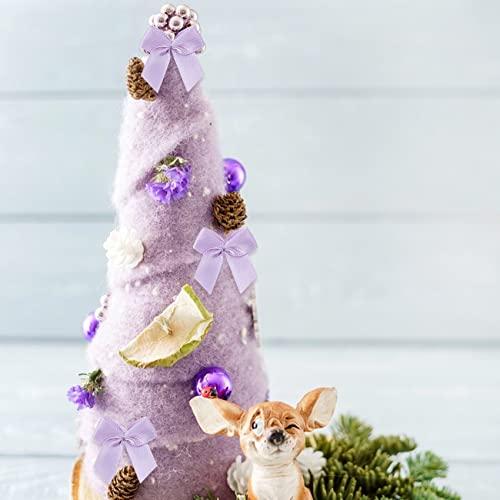 SIMISI RIBBON 150 Pieces Light Purple Mini Ribbon Bows for Crafts Tiny Satin Bow for Gift Wrapping, Invitations, Christmas Tree