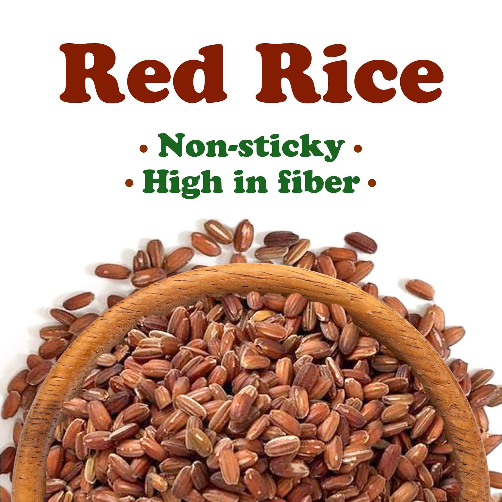 Food to Live Food to Live Red Rice, 1 Pound Whole Rice, Nutty Flavor, Soft Texture, Non-Sticky, Vegan. Good Source of Protein and Antioxidants. Perfect for Pilafs, Salads, Stir-Fries and Rice Bowls