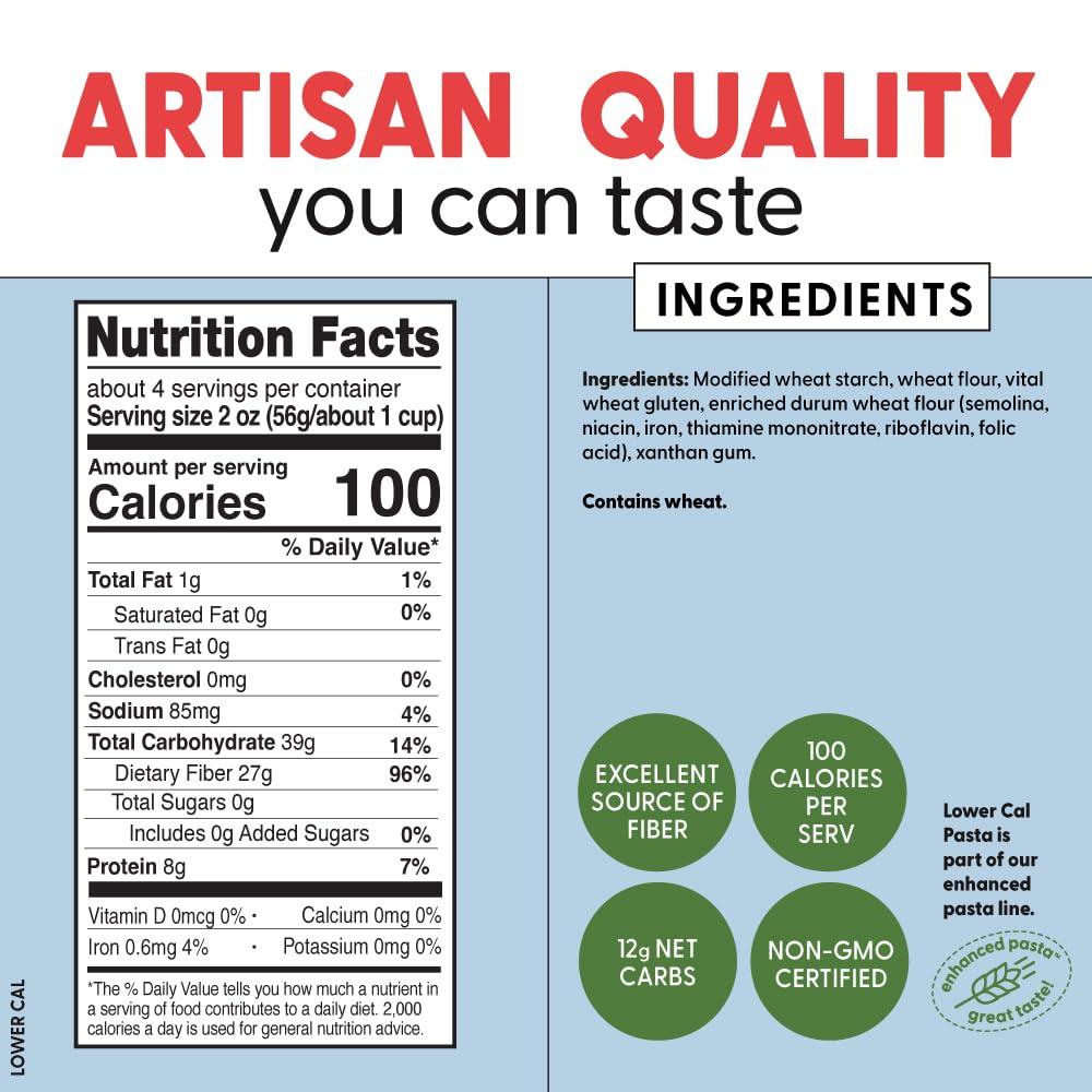 pastabilities Pastabilities, Lower Calorie Pasta, Ruffles 100 Calories/Serving Low Net Carbs, Low Calorie, Non-GMO, High Fiber, Vegan, Plant-Based, Enhanced Nutrients, Delicious Taste & Texture (1 Pound, 1 Pack)