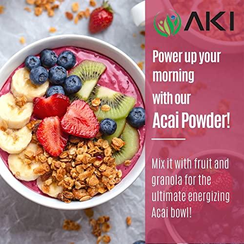 AKI ORGANIC AKI Acai Powder | Nourish Your Body with Ideal Vitamins & Nutrients | Powder for Smoothies - Non-GMO, Vegan Friendly & Gluten Free (5.30 Oz / 150 g)