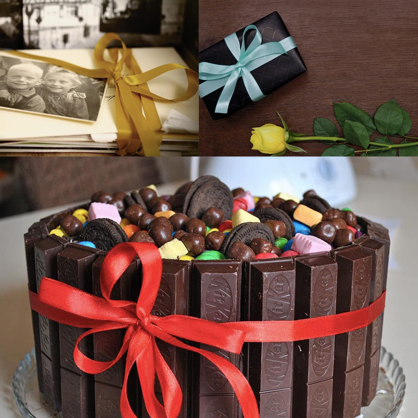 POPOYU Dark Green Satin Ribbon for Gift Wrapping 3/4 inch,25 Yards Continuous Ribbons Roll,Christmas Gift Ribbon Thick Solid Color Fabric Ribbon for Crafts,Wedding Car,Hair Bow Making,Wreath,Bouquet