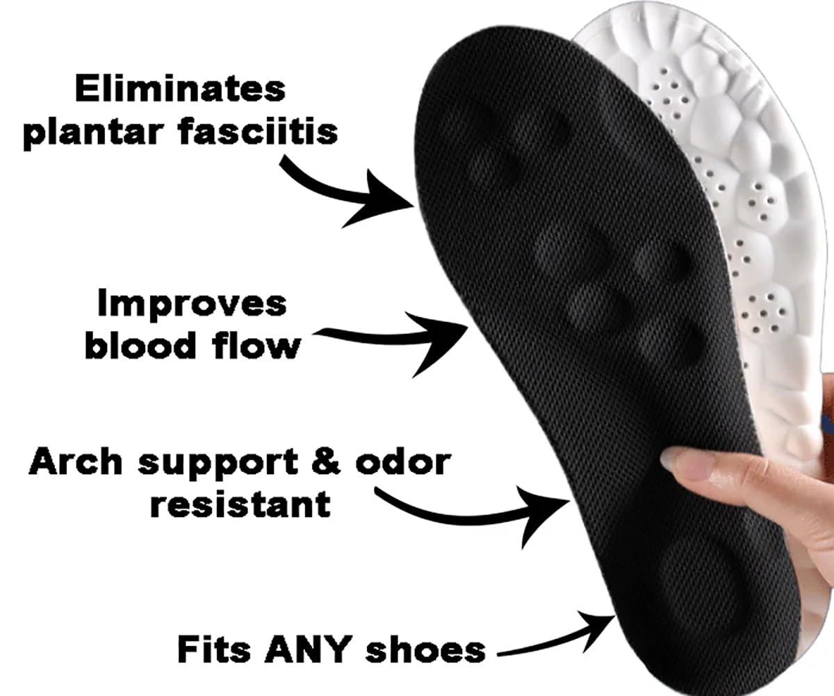 Generic Steppers Insoles,Stepprs Insoles,Steppers Comfort Boosting Massage Insoles,Revolutionary Orthopedic Insole,4d Memory Foam Breathable Shock Absorption (B,6-7)