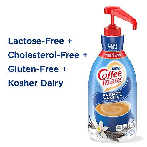 Coffee Mate Nestle Coffee Mate Coffee Creamer, French Vanilla, Concentrated Liquid Pump Bottle, Non Dairy, No Refrigeration, 50.7 oz (Pack of 6)
