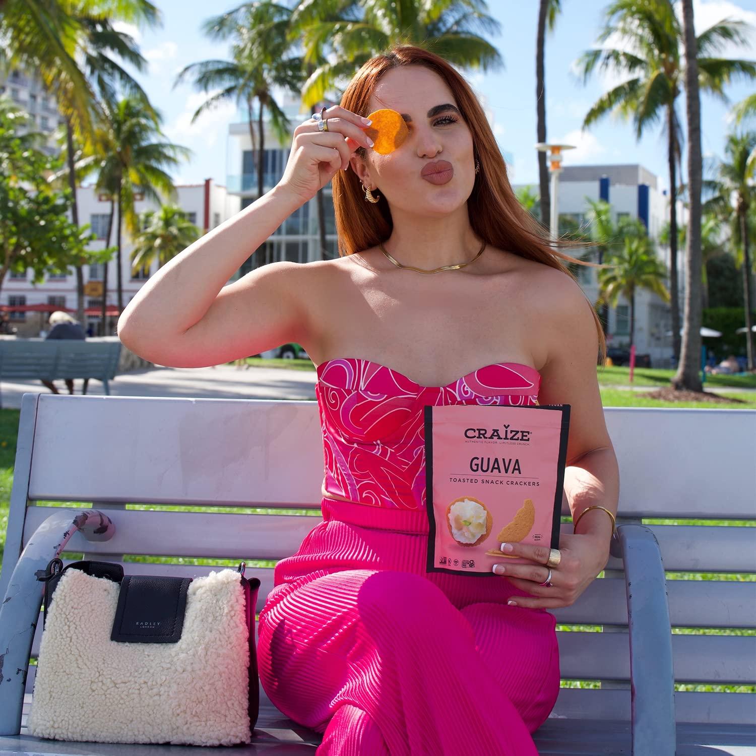 Craize Craize Guava Crisps | Gluten Free, Vegan, Kosher, Toasted Corn Crackers | 3 pack, 4 oz each