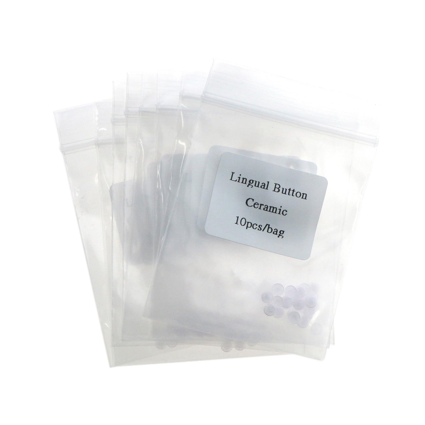 Generic 100 Pcs Ceramic Lingual Buttons Bondable Round Base