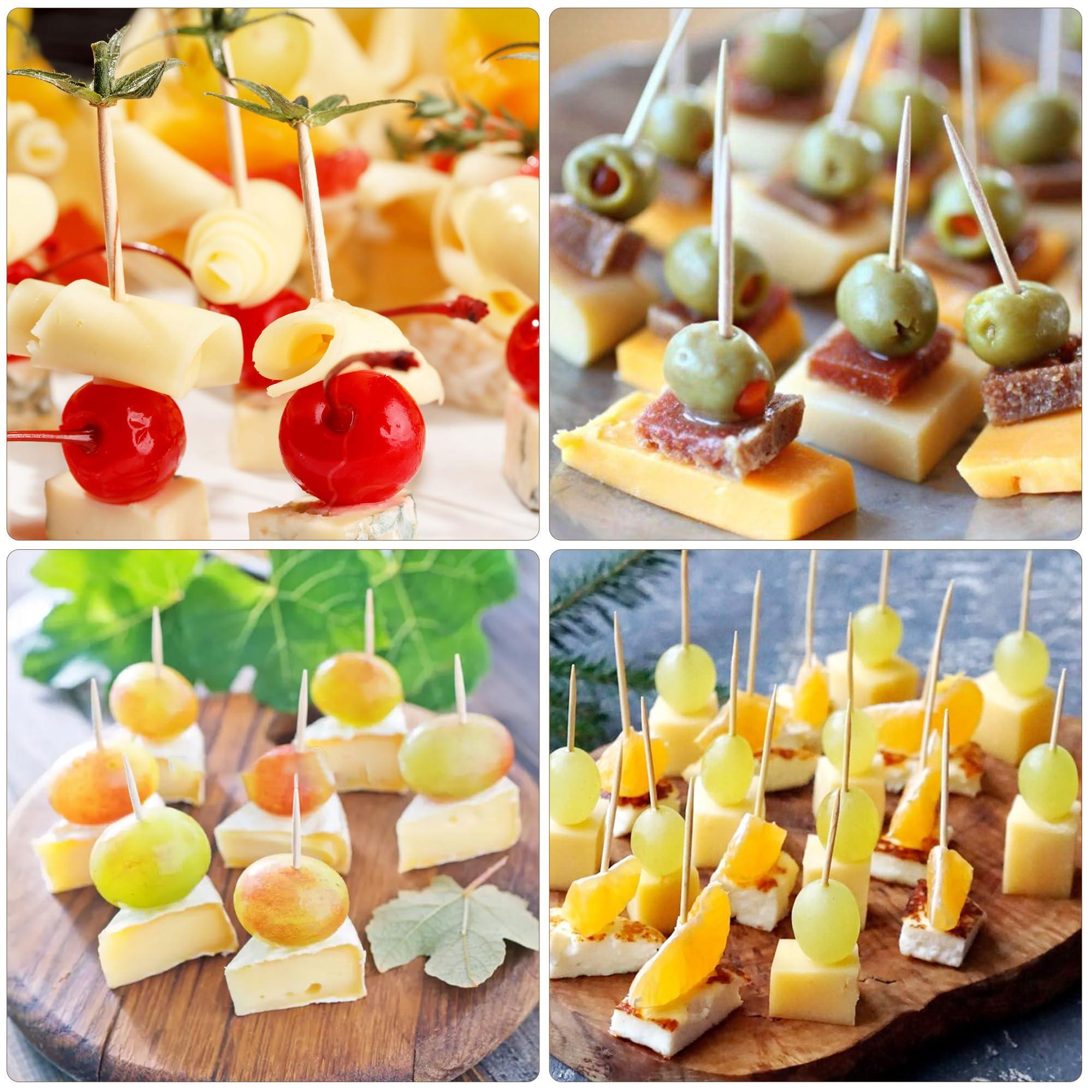 GlitzoCo Premium Bamboo Toothpick Set (500 Count) & Urbanstrive Wood Toothpick Holder Duo - Eco-Friendly Smooth Toothpicks for Parties, Appetizers & Dental Care with Stylish Green Holders