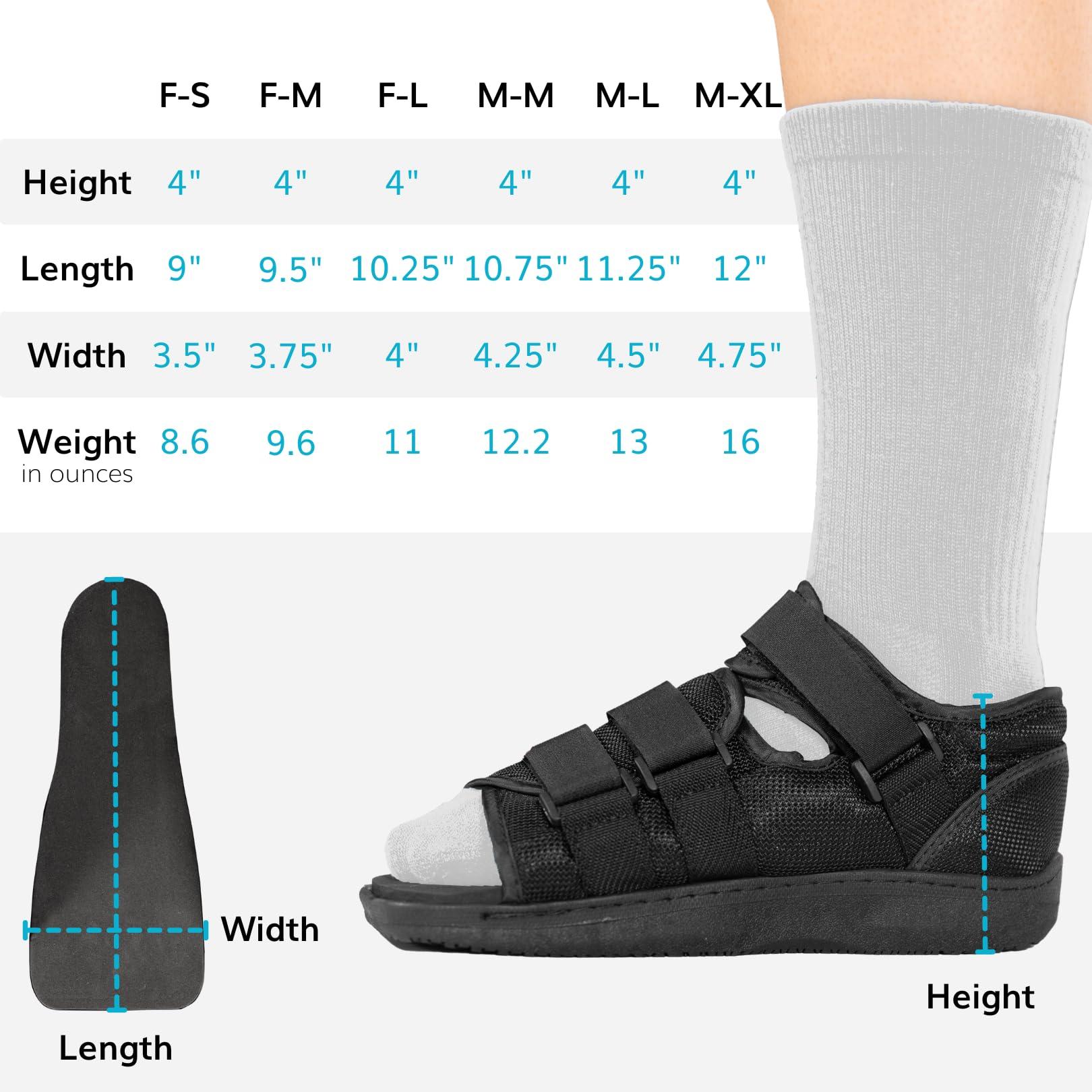 BraceAbility BraceAbility Post Op Shoe Foot Brace - Orthopedic Surgical Cast Shoe for Broken Toes, Injured Foot Protection, Stress Fracture Recovery Medical Boot for Women - FSA HSA Eligible (S - Female)