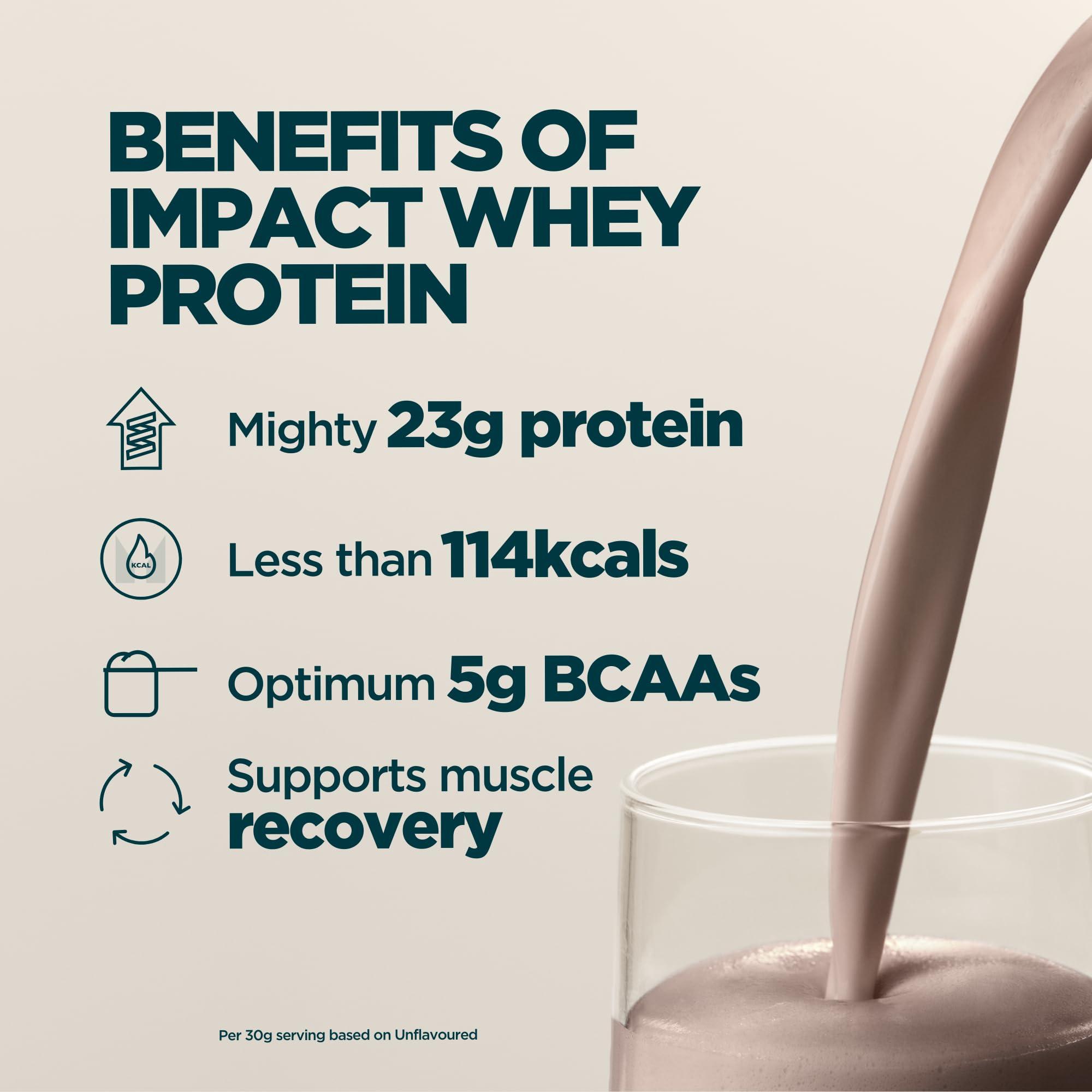 Myprotein Myprotein Impact Whey Protein Powder, 2.2 Lbs (30 Servings) Chocolate Milkshake, 22g Protein & 5g BCAA Per Serving, Protein Shake for Superior Performance, Muscle Strength & Recovery, Gluten Free