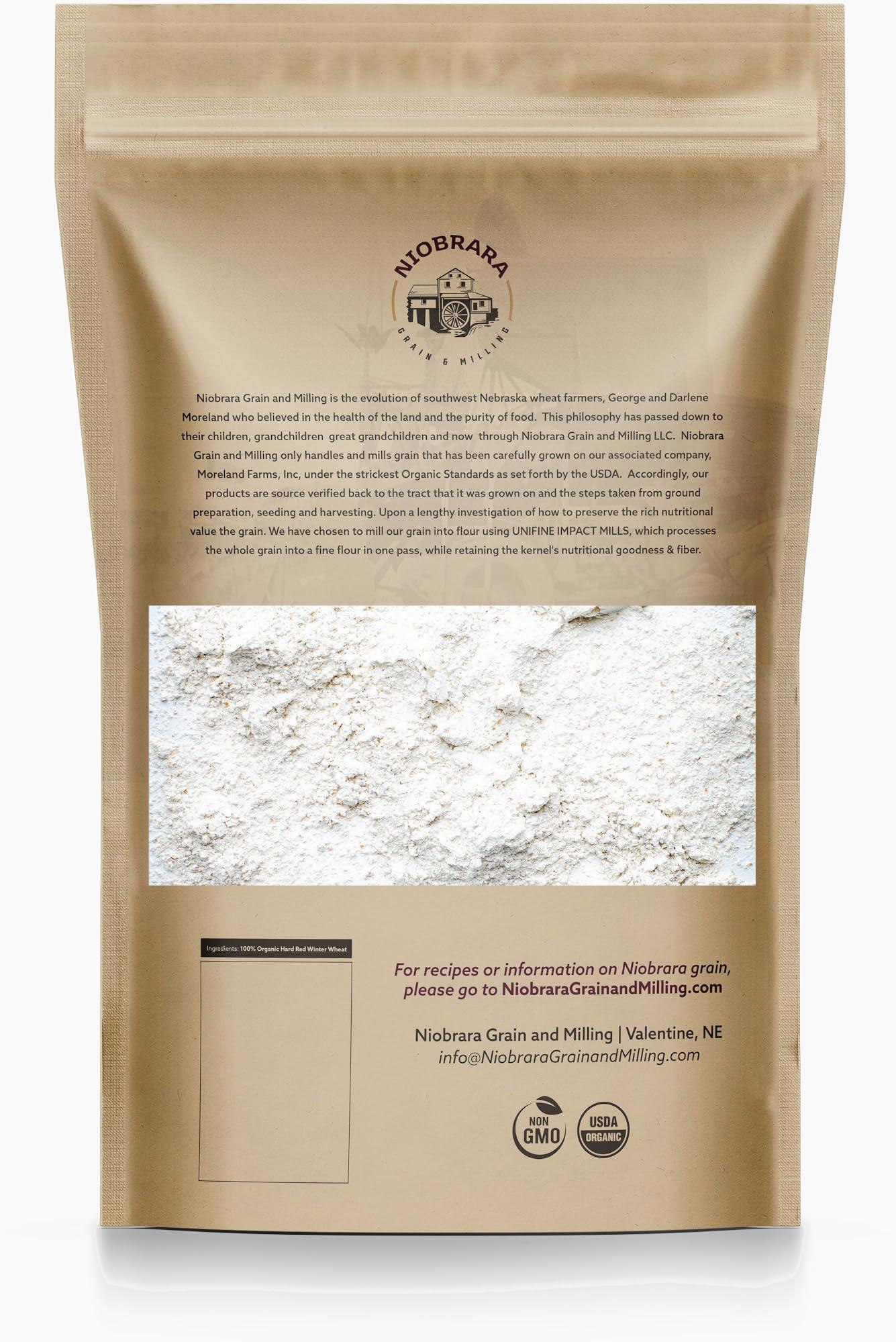 Niobrara Grain and Milling Niobrara 5lb Non-GMO 100% Turkey Red Heritage Grain and Milling Organic Wheat USDA Certified Organic, High-Protein Whole Wheat Flour for Baking, Cooking, and Homemade Bread, Vegan