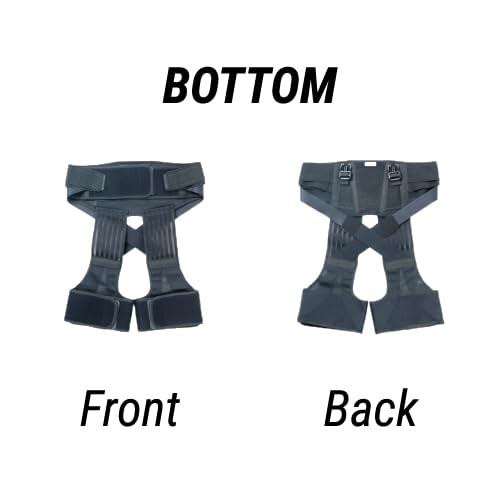 Mediaid Mediaid Textile Exoskeleton Suits for Industrial Labor, Farming and Heavy Lifting l Full-Body Posture Support for Men & Women (Top Medium/Bottom Medium), Black