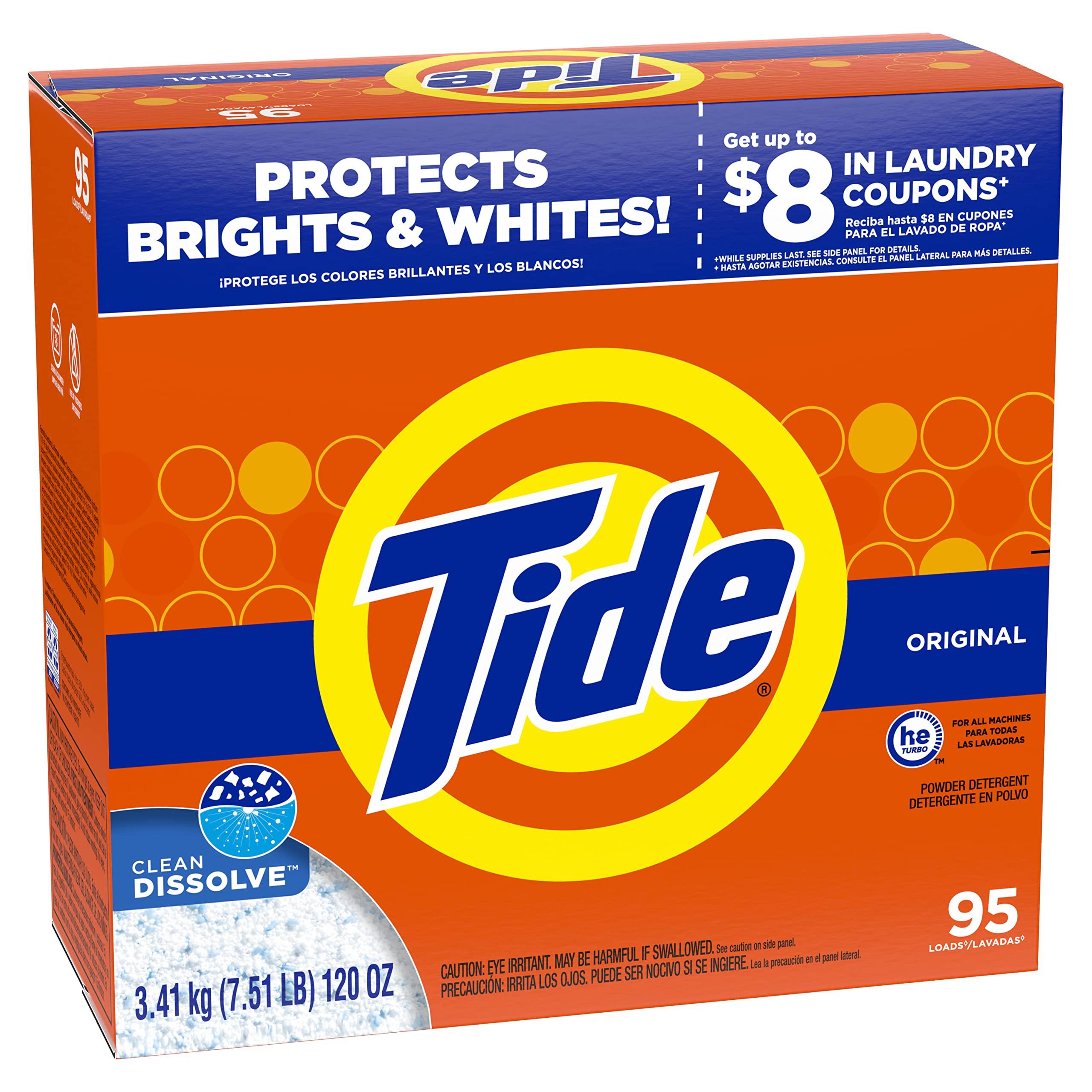 Tide Tide Powder Laundry Detergent, Original, 95 loads, 120 oz