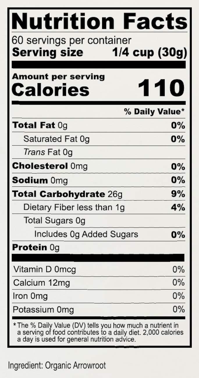 Anthony's Anthony's Organic Arrowroot Flour, 4 lb, Batch Tested Gluten Free, Non GMO, Vegan