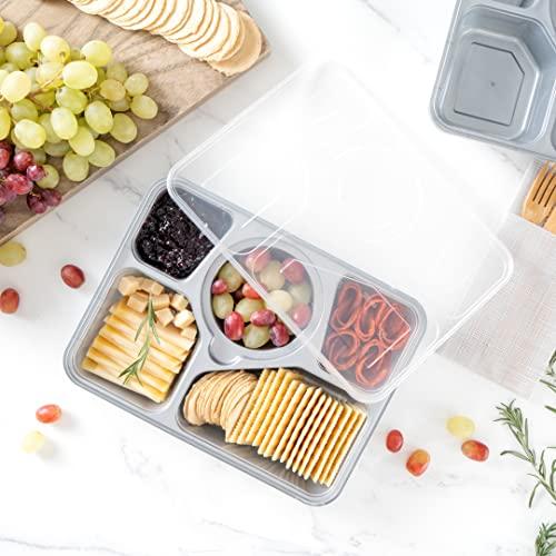 Restaurantware Restaurantware Futura 63 Ounce Meal Prep Containers With Lids, 100 Tamper-Evident To Go Containers - Microwavable, Disposable, Silver Plastic Food Containers With Lids, For Take Out or Lunches