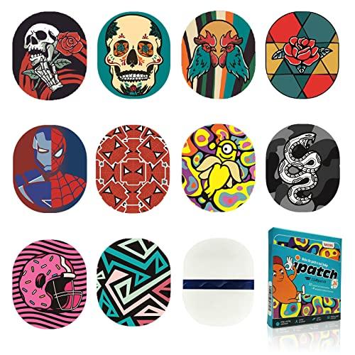 lurexes Adhesive Patches for Abbott Freestyle Libre and for Medtronic Guardian Sensor Waterproof and Sweatproof CGM Sensor Patches Continuous Glucose Monitor Protection Cover for 10-14 Days (24 Pack, Oval)