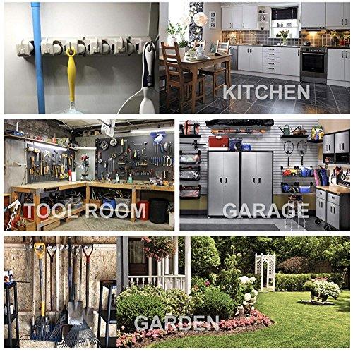 IMILLET IMILLET 2 Pack Plastic Pack Broom Holder & 1 Pack Wood Broom Holder