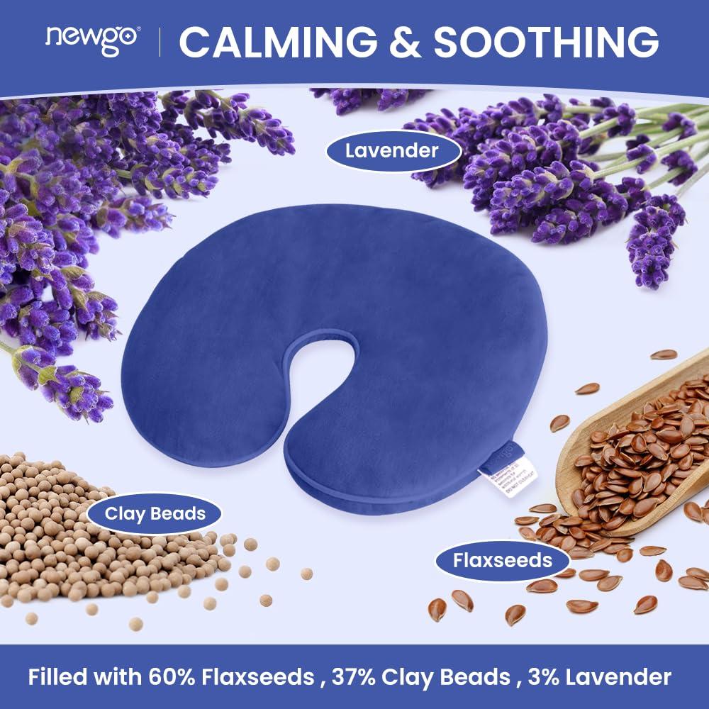 NEWGO NEWGO Bundle of Microwave Heating Pad for Face and Microwave Booties Wrap Blue