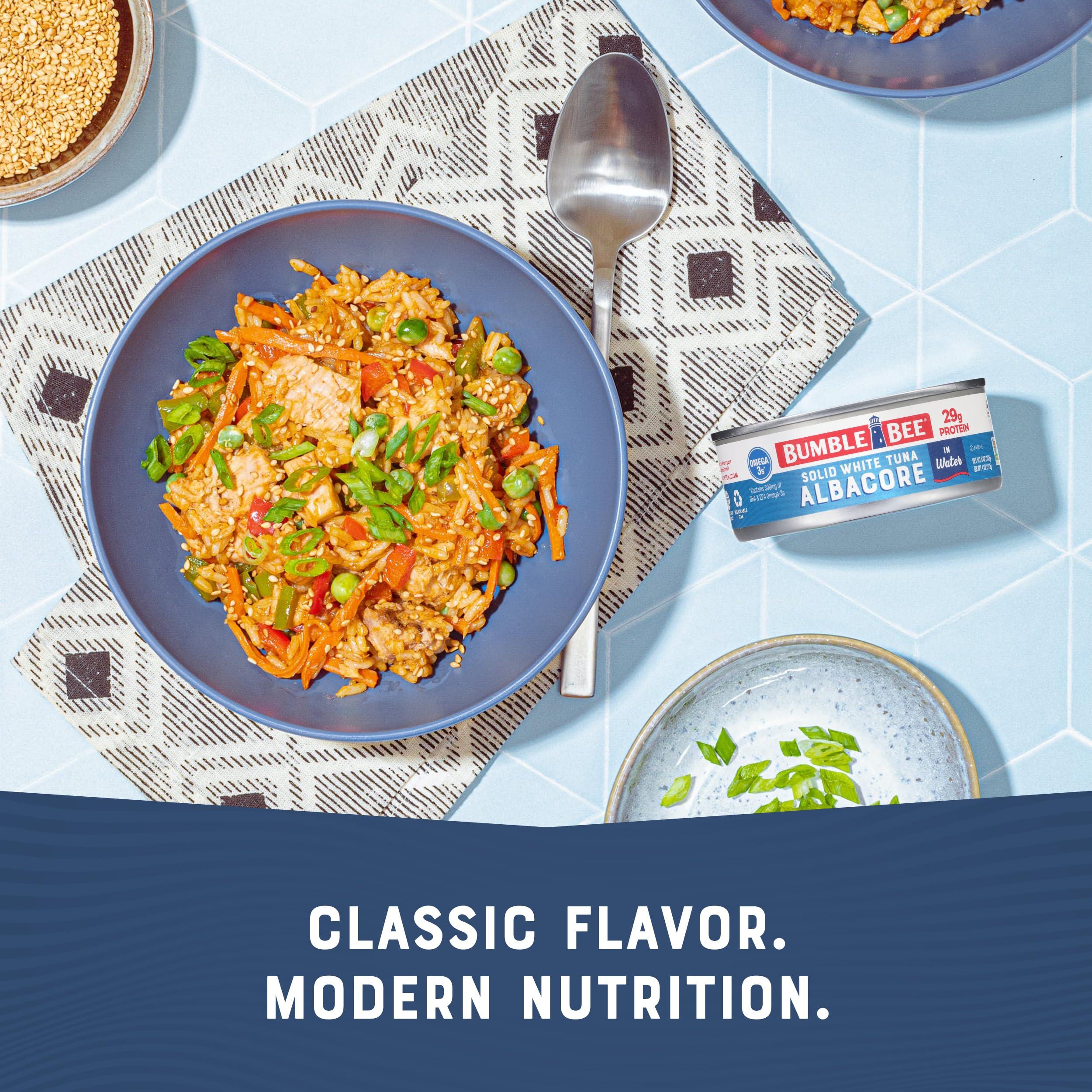 Bumble Bee Bumble Bee Solid White Albacore Tuna in Water, 12 oz Can (Pack of 12) - Wild Caught Tuna - 22g Protein per Serving, High in Omega-3s - Non-GMO Project Verified, Gluten Free, Kosher