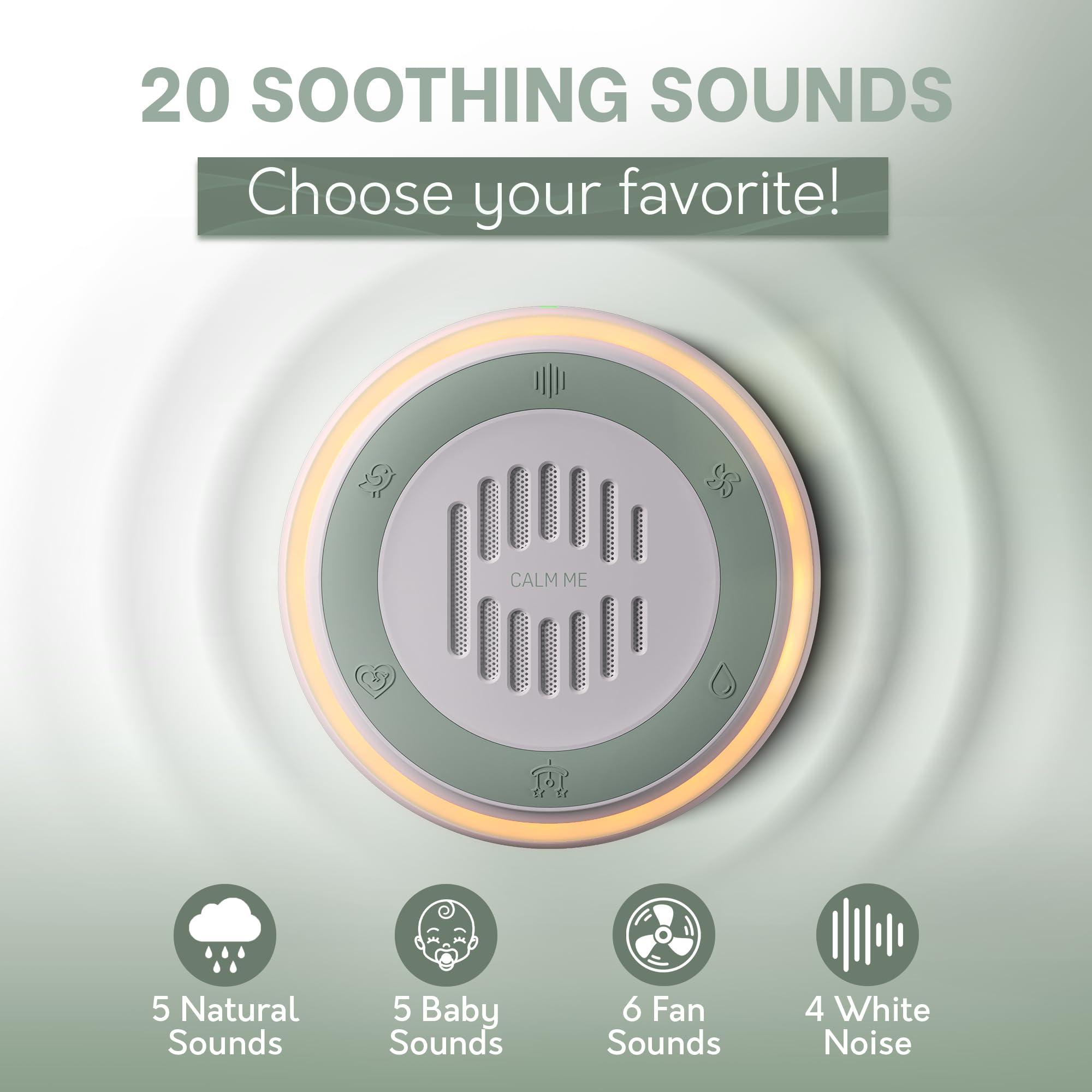 Calm Me Calm Me Wall Plug in Sound Machine for Office Privacy & Noise Canceling, White Noise Fan Noise Machine for Sleeping Adults & Baby, Portable Therapy Noise Maker with 20 Soothing Sounds & Nightlight.