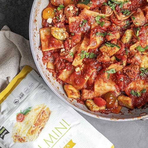 Palmini Palmini Lasagna Noodles | Low-Carb Pasta, Low-Calorie Hearts of Palm Pasta | Keto Pasta, Gluten Free, Vegan, Non-GMO, Plant Based Pasta, Healthy Noodles | Seen on Shark Tank |(12 Ounce - Pack of 6)