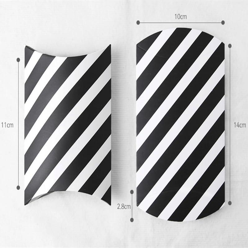 MODADA MODADA Gift Bags 10/30/50 pcs Small Paper Candy Packaging Boxes Pillow Shape Wedding Favor Gift Boxes DIY Bag Birthday Party Favor (Color : Pink striped, Size : 30PCS_M)