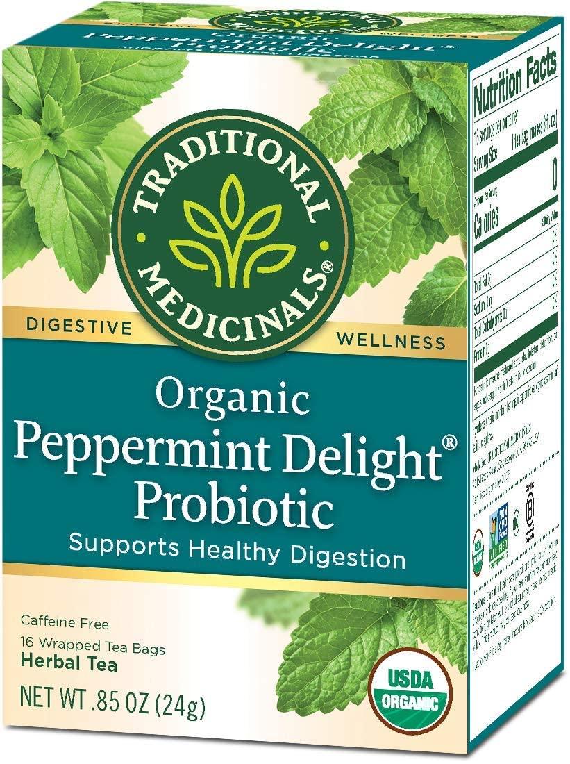 Traditional Medicinals Traditional Medicinals Organic Peppermint Delight Probiotic Tea Supports Healthy Digestion (16 Count (Pack of 6))