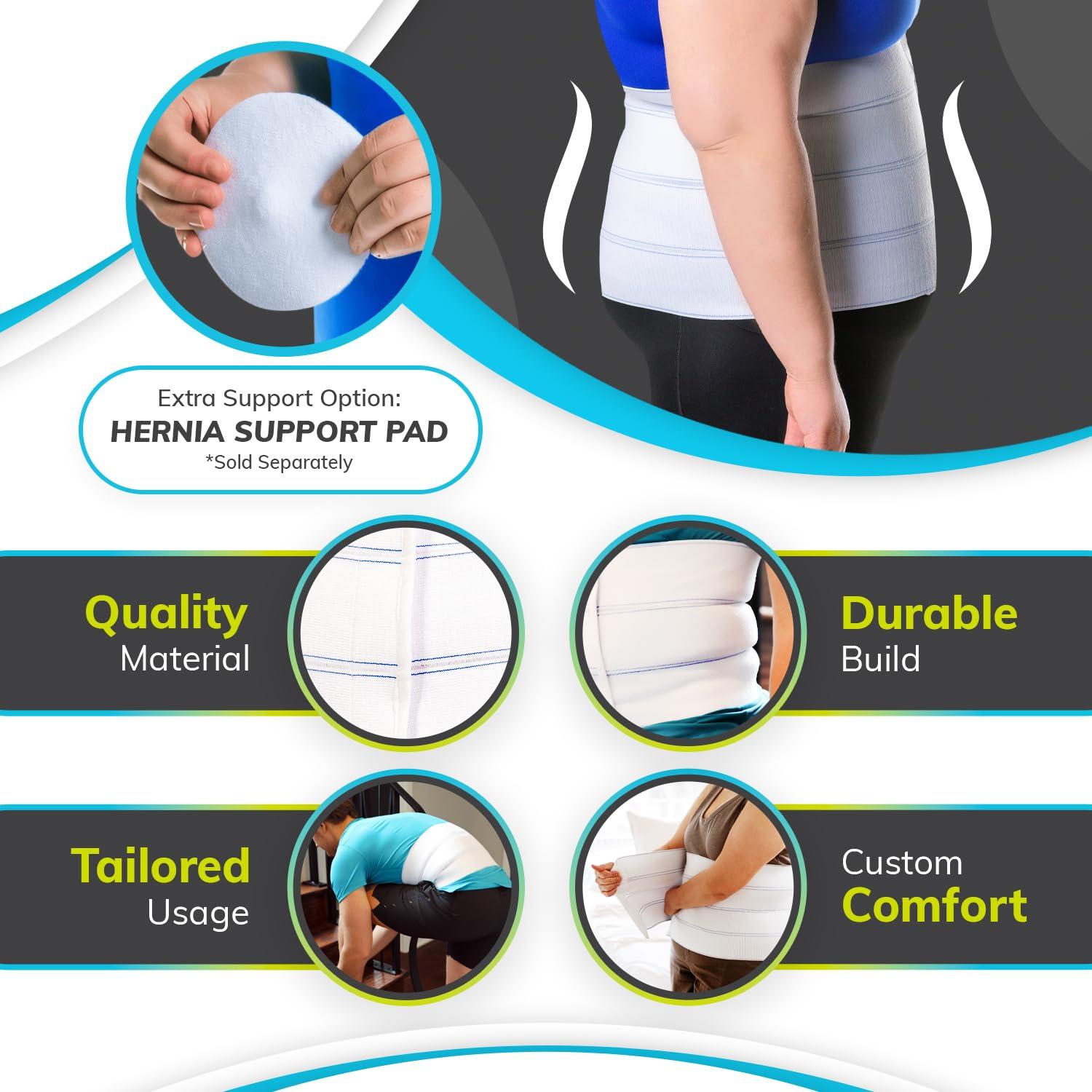 BraceAbility BraceAbility Plus Size Abdominal Binder for Post Surgery Recovery - Bariatric Stomach Hernia Belt, Post Partum Waist Binder, Diastasis Recti Belly Support Band for Bigger Men and Women (3XL 9\")