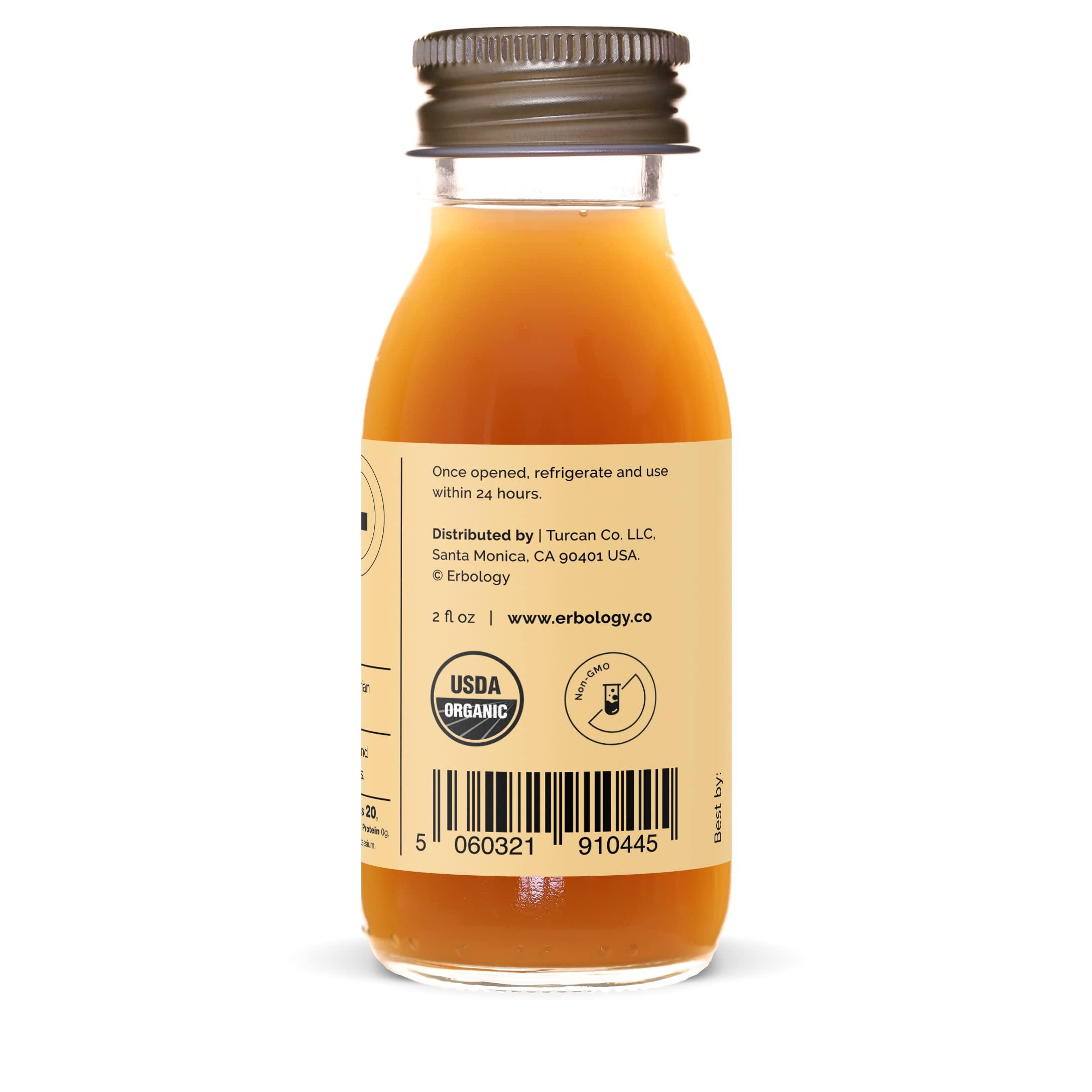 Erbology 100% Organic Bergamot Juice 12 Daily Shots (2 fl oz) - Supports Immunity and Collagen Production - High in Vitamin C and Bio-active Flavonoids - Straight from Farm in Italy - Undiluted - No Added Suga