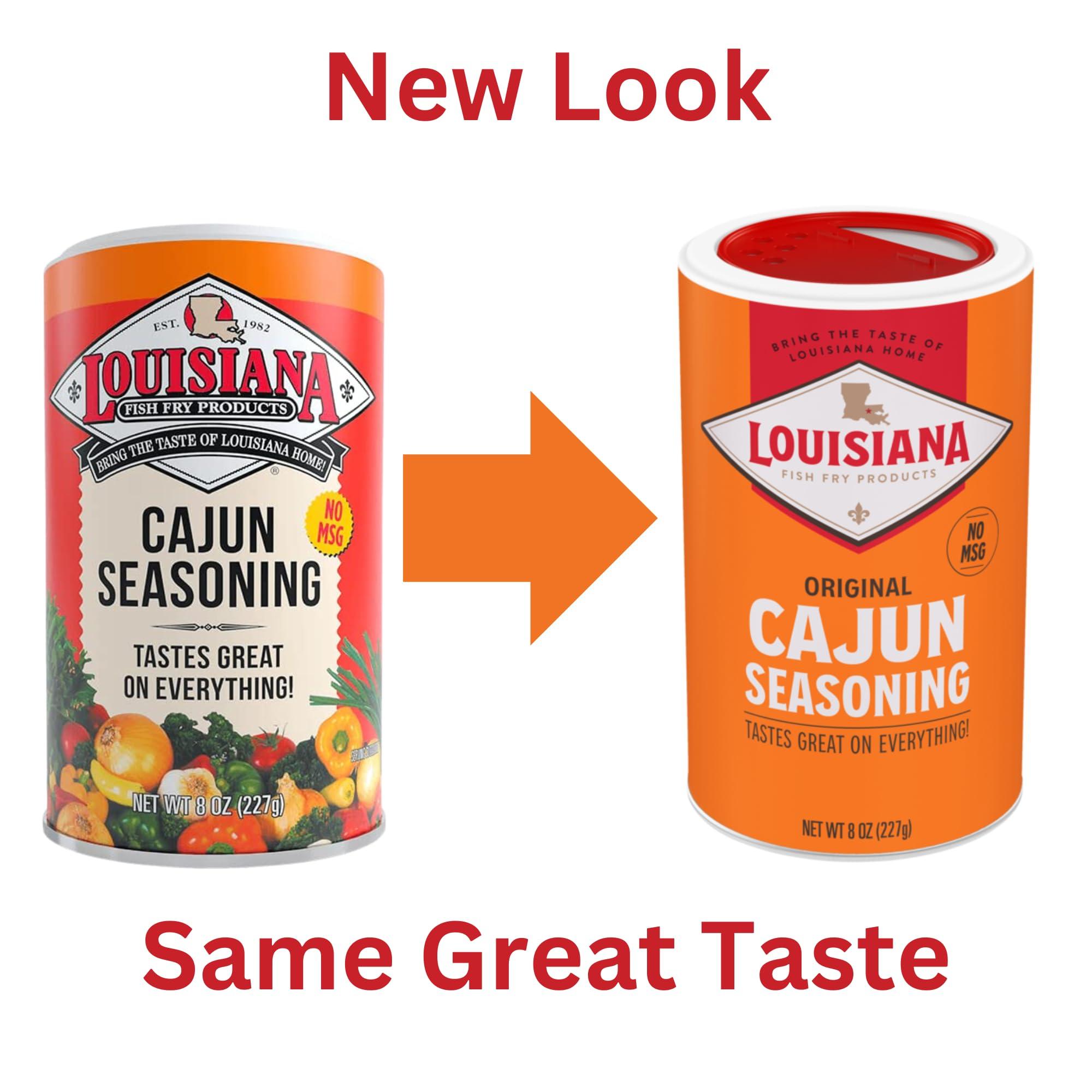 Louisiana Fish Fry Products Louisiana Fish Fry Cajun Seasoning - Flavorful All-Purpose Seasoning 8 oz. (Pack of 4) - Perfectly Spiced for Meat, Fish, Vegetables, Soups, Salads, and More - Ideal for Grilling, Roasting, and Sauteing Your Favorite Dishes