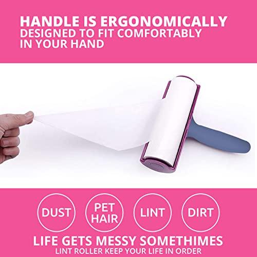 WBM Home WBM Lint Roller Refills, Extra Sticky Lint Remover for Pet Hair, Best for Couch, Clothes & Furniture, Lint Remover, Pack of 4, Total Sheets 240