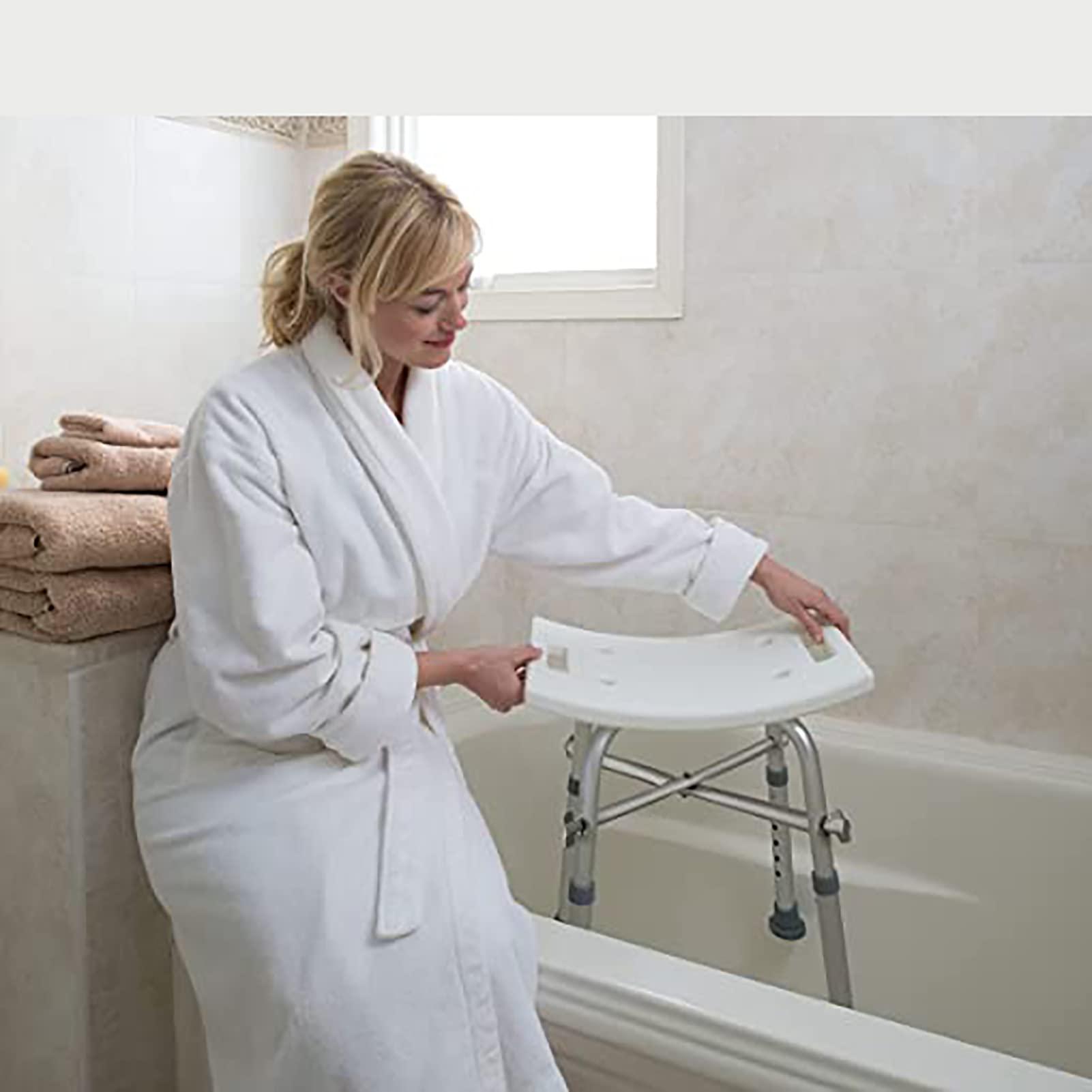 PTHTBL Shower Chair for Inside Shower, Heavy Duty Shower Chair, Adjustable Shower Stool, Anti-Slip Shower Bench Bathtub Stool Seat for Elderly, Senior, Handicap and Disabled,White