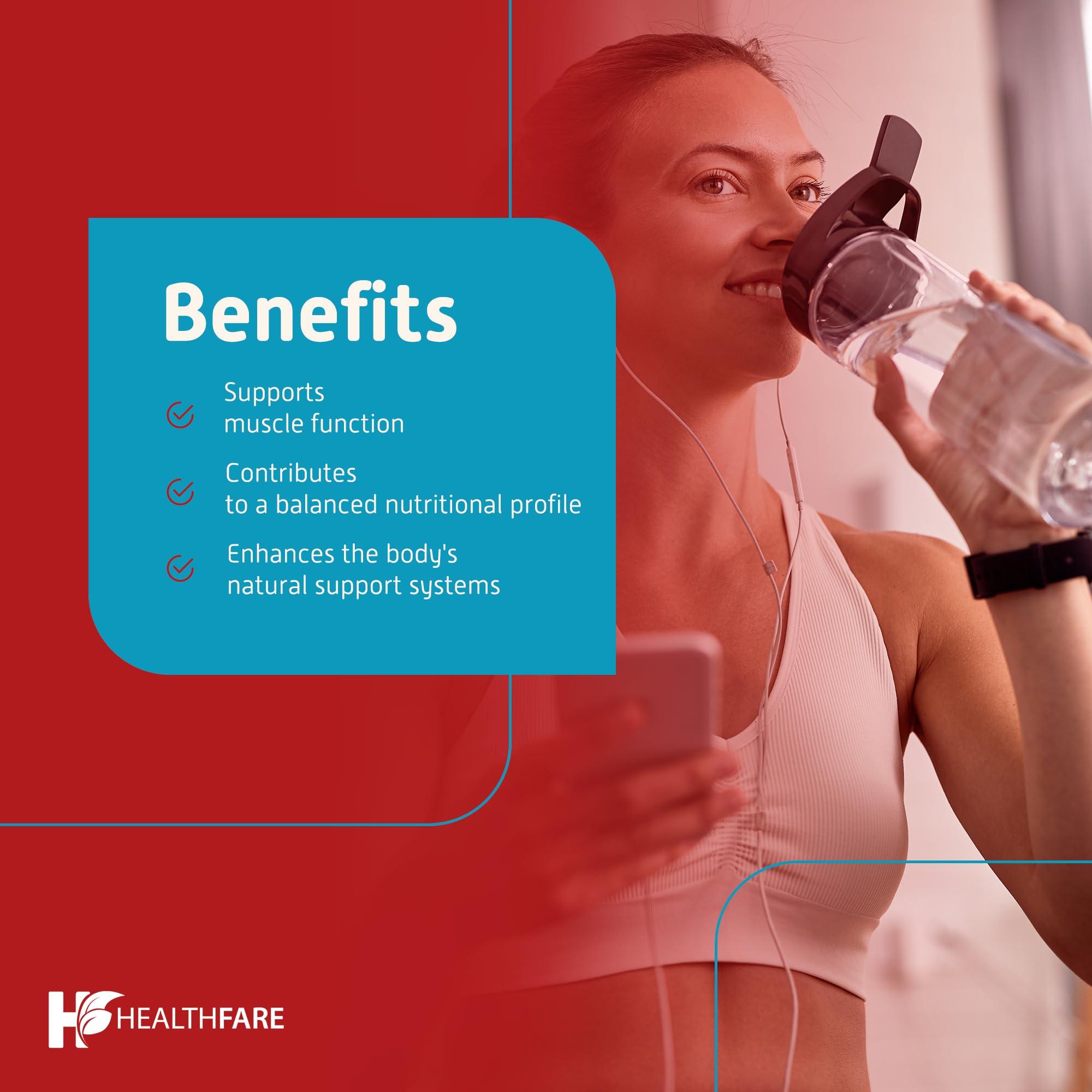 Healthfare HealthFare L-Glutamine 1000mg Capsules | 240 Capsules | Amino Acid Fuel for Gut & Muscle Health | Non-GMO | Gluten-Free | Support for Recovery & Wellness | Made in The USA